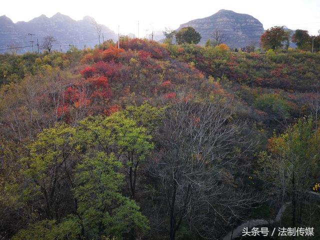 七彩全胜峡，霜叶别样红